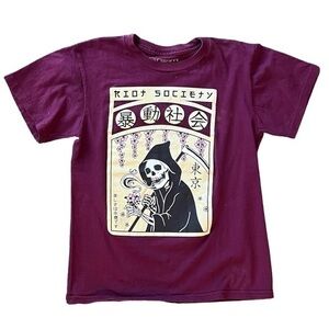 Boy's Riot Society Grim Reaper Tee Shirt Size Small